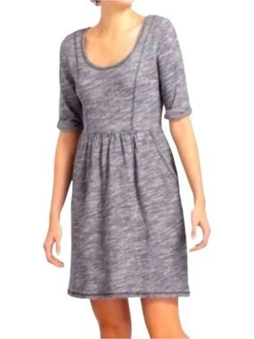 Anthropologie Heathered Gray Knit Scoop-Neck Dress